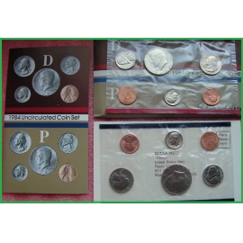 США 1984 г. Набор из 10 монет. Дворы-P и D